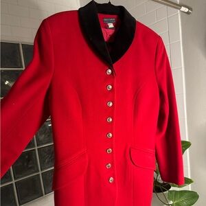 Red Blazer with Black Collar